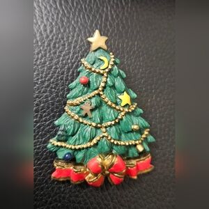 Vintage Christmas Tree Brooch New